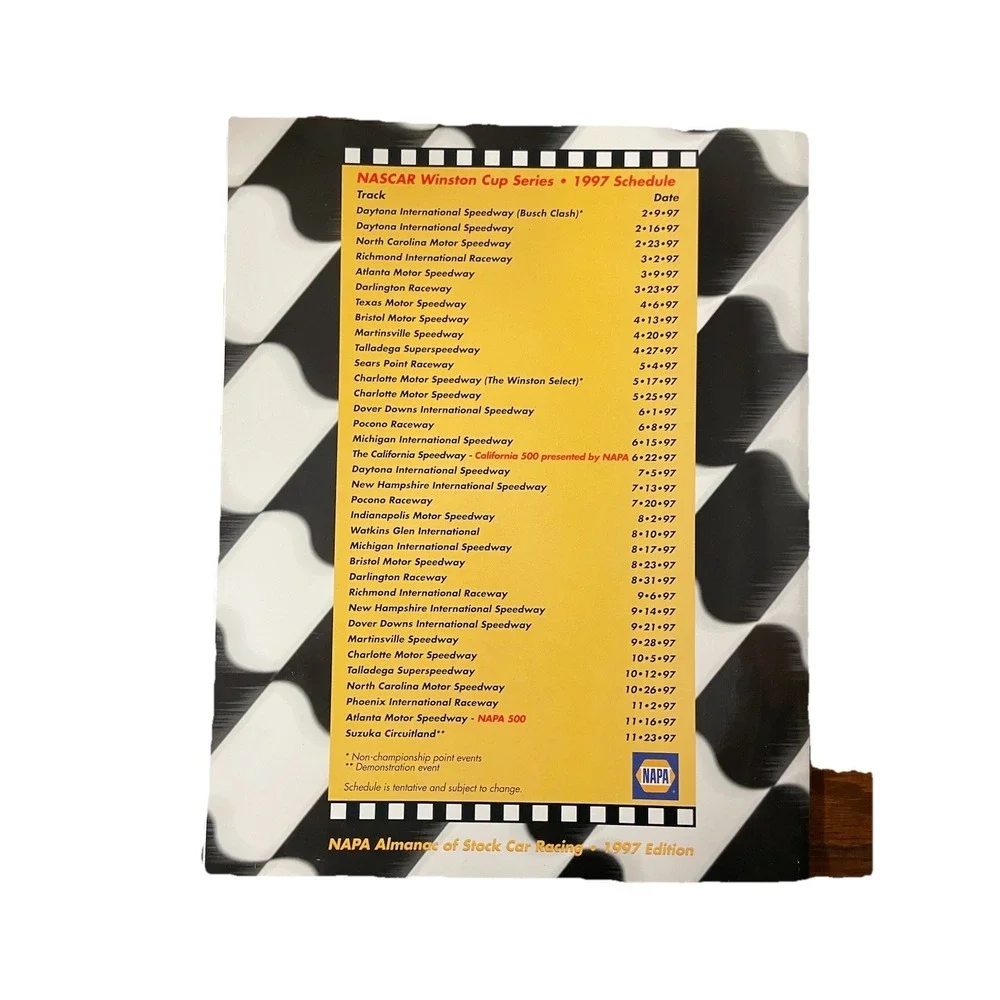 NAPA Almanac 1997 Edition Of‎ Stock Car Racing 1949-1996 Track Info